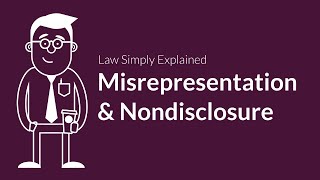 Misrepresentation and Nondisclosure  Contracts  Defenses amp Excuses [upl. by Ynnub]