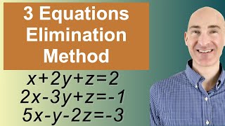 Solving Systems of 3 Equations Elimination [upl. by Nanis202]