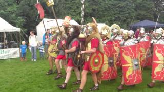 Roman Reenactment at the Amphitheatre in Caerleon Marching In [upl. by Mireille124]