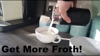 How to Get More Froth from Your Nespresso Coffee Aeroccino  Nespresso tips and help [upl. by Yemane]