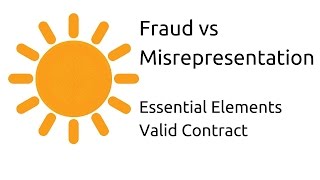 Fraud vs Misrepresentation  Other Essential Elements of a Valid Contract  CA CPT  CS amp CMA [upl. by Winnifred]